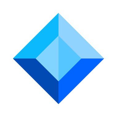 Elmas biçimli safir ikonu. Mavi değerli taş. Düzenlenebilir vektör.