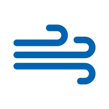 Basit bir rüzgar ikonu. Esinti. Düzenlenebilir vektör.