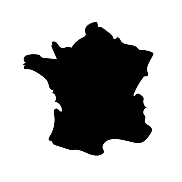 Franciaország Térkép Sziluett Ikon Vágható Vektor — Stock Vector