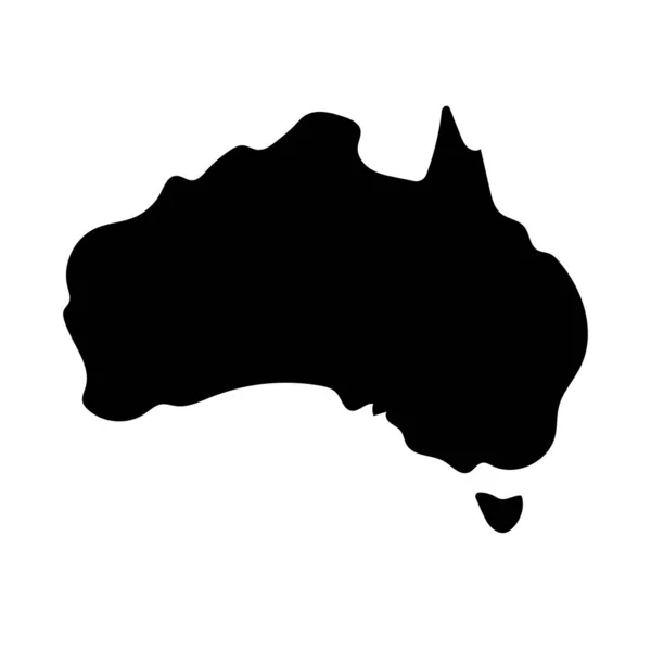 オーストラリアの地図シルエットアイコン オーストラリアの地図 エディットベクトル — ストックベクタ