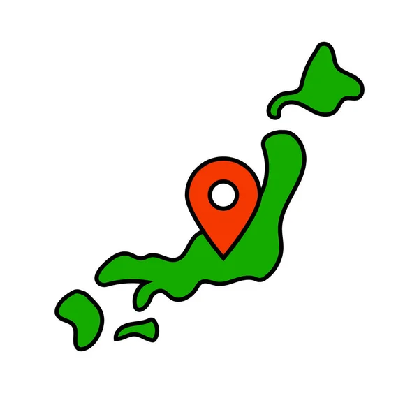 Japansk Karta Och Kartnålsikon Redigerbar Vektor — Stock vektor