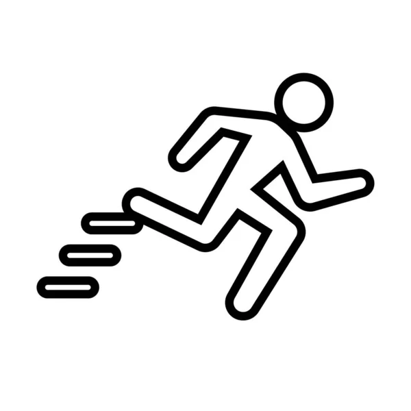 Running Person Ikone Leichtathletik Editierbarer Vektor — Stockvektor