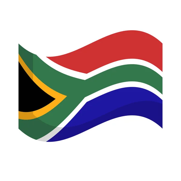 Fluttering South Africa Flag Icon Editable Vector — Stock Vector