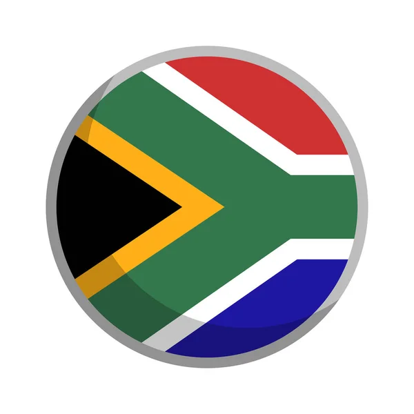 Okolo Ikony Jihoafrické Vlajky Upravitelný Vektor — Stockový vektor
