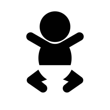 Tatlı bebek silueti ikonu. Düzenlenebilir vektör.