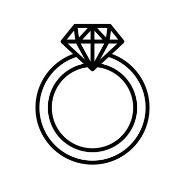 Basit mücevherli yüzük ikonu. Düzenlenebilir vektör.