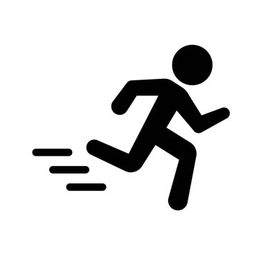 Simple running person icon. Editable vector.