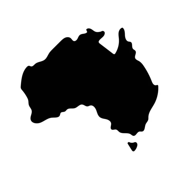 Australia Continente Mapa Silueta Icono Vector Editable — Archivo Imágenes Vectoriales