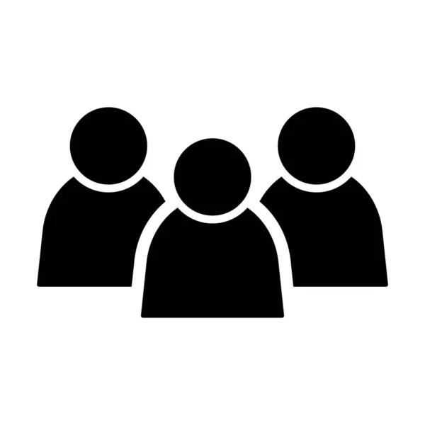 Üç kişilik grup silueti simgesi. Düzenlenebilir vektör.