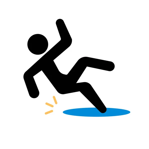 Person Slipping Puddle Editable Vector — Stock Vector