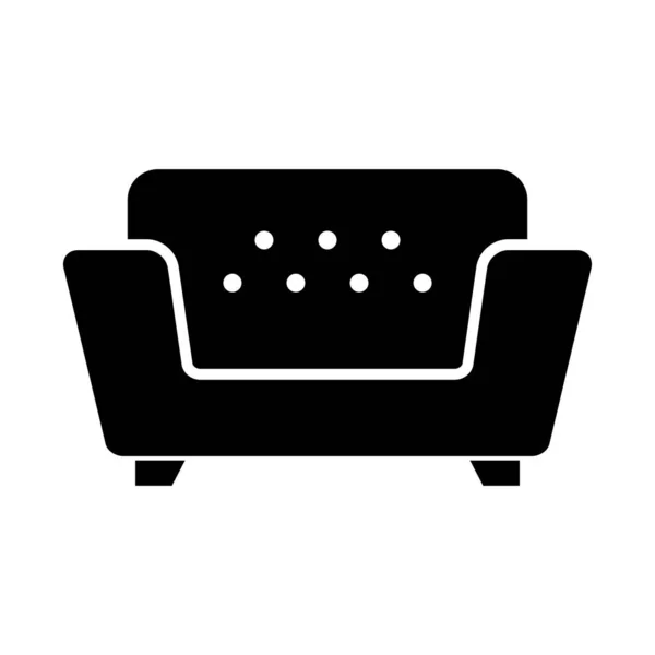 Sofa Silhouette Icon Furniture Editable Vector — Stock Vector