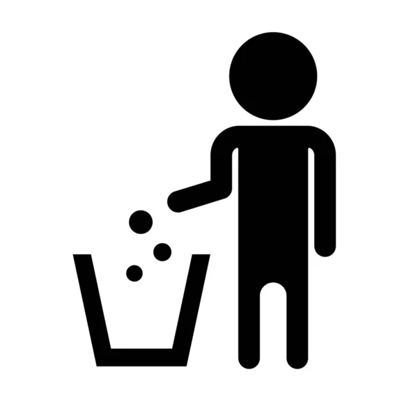 Άνθρωπος Πετάει Σκουπίδια Επεξεργάσιμο Διάνυσμα — Διανυσματικό Αρχείο