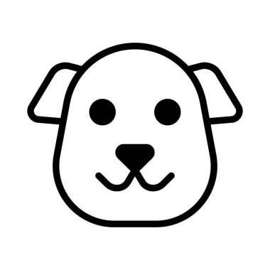 Şirin, basit köpek suratlı bir ikon. Düzenlenebilir vektör.