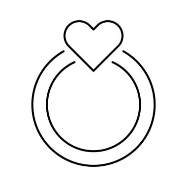 Basit kalp küpe ikonu. Düzenlenebilir vektör.