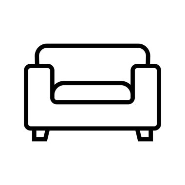 Basit kanepe mobilyası ikonu. Düzenlenebilir vektör.
