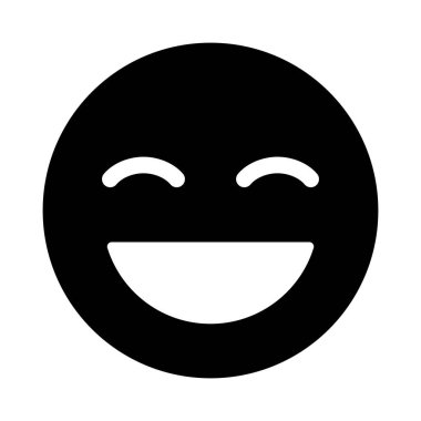 Gülen yüz siluet simgesi. Gülen surat ikonu. Düzenlenebilir vektör.