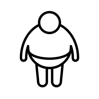 Şişman insan iç çamaşırı giyiyor. Tombul. Düzenlenebilir vektör.