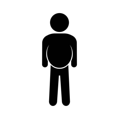 İnsan sadece şişman göbeklidir. Düzenlenebilir vektör.