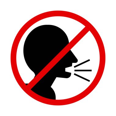 Sesini alçalt. - Sessiz ol. Düzenlenebilir vektör.