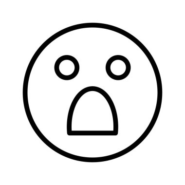 Basit bir şaşırmış yüz ikonu. Düzenlenebilir vektör.