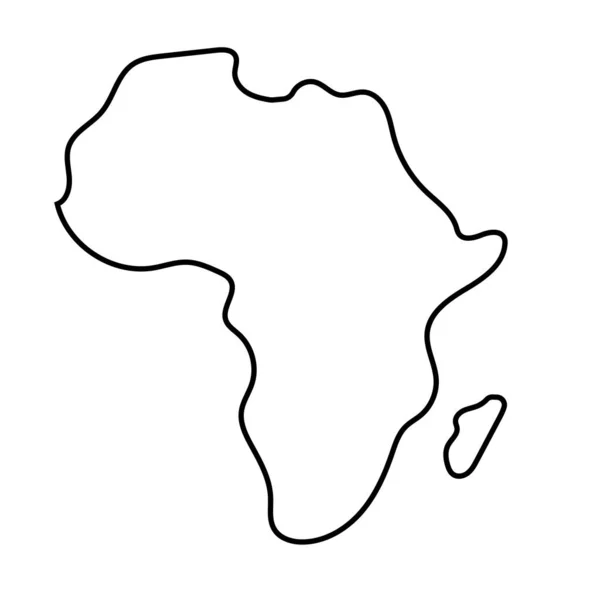 简单的非洲大陆地图线图标 可编辑矢量 — 图库矢量图片