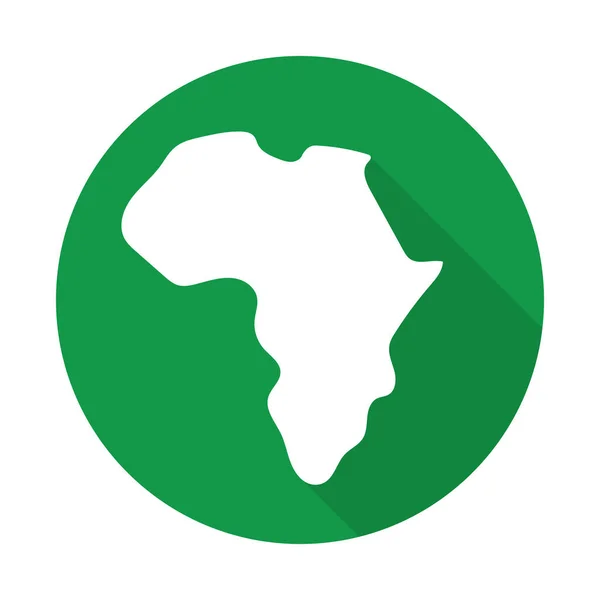 African Continent Map Icon Shadow Inglés Vector Editable — Vector de stock