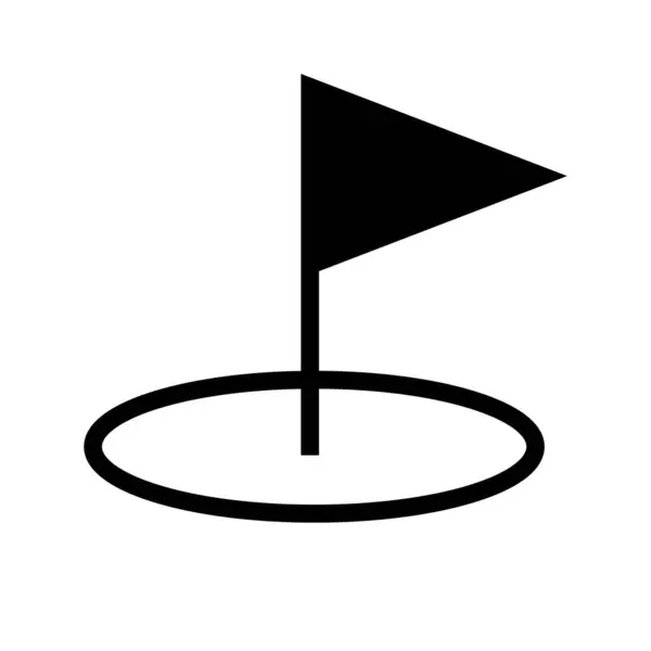 Golf Hole Flag Icon Vector — Vector de stock