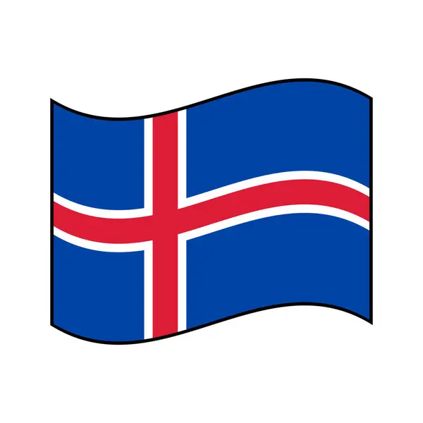 Sventola Icona Della Bandiera Islandese Vettore Modificabile — Vettoriale Stock