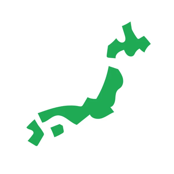 Enkel Grön Japan Karta Ikon Redigerbar Vektor — Stock vektor