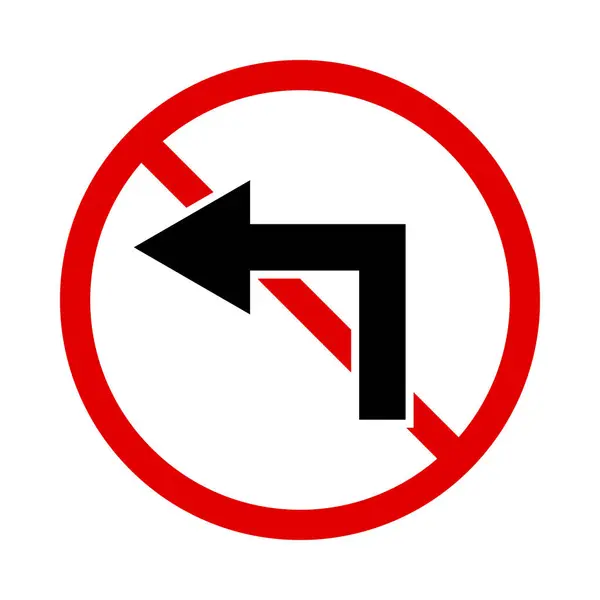 Left Turn Road Sign Editable Vector — Stock Vector