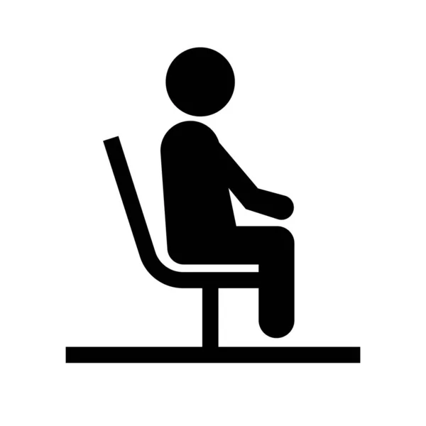 Person Sitting Chair Pictogram Editable Vector — Stock Vector