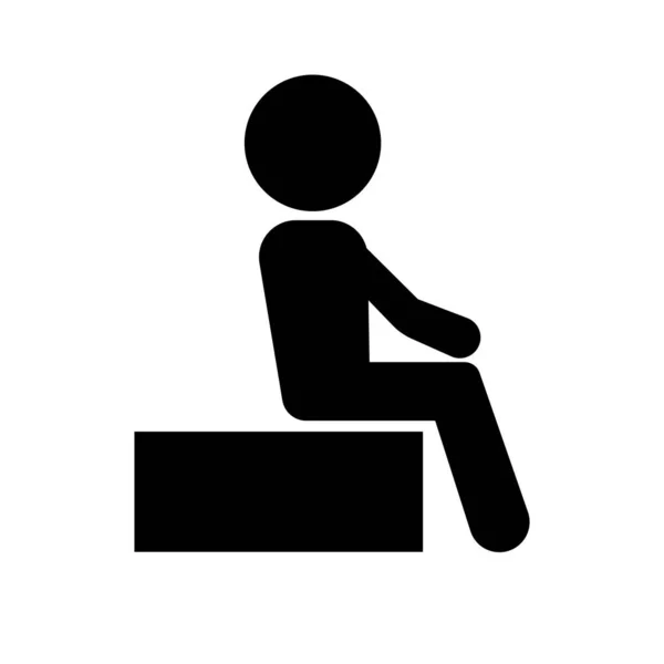 Pessoa Sentada Posição Baixa Ícone Vetor Editável —  Vetores de Stock