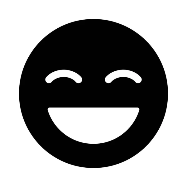 Lächeln Gesicht Silhouette Symbol Lachende Gesichter Editierbarer Vektor — Stockvektor