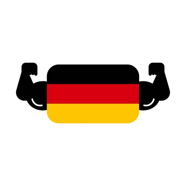 Musklerna Och Den Tyska Flaggan Tysk Makt Redigerbar Vektor — Stock vektor