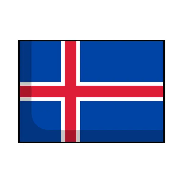 Płaska Konstrukcja Islandia Flaga Ikona Wektor Edytowalny — Wektor stockowy