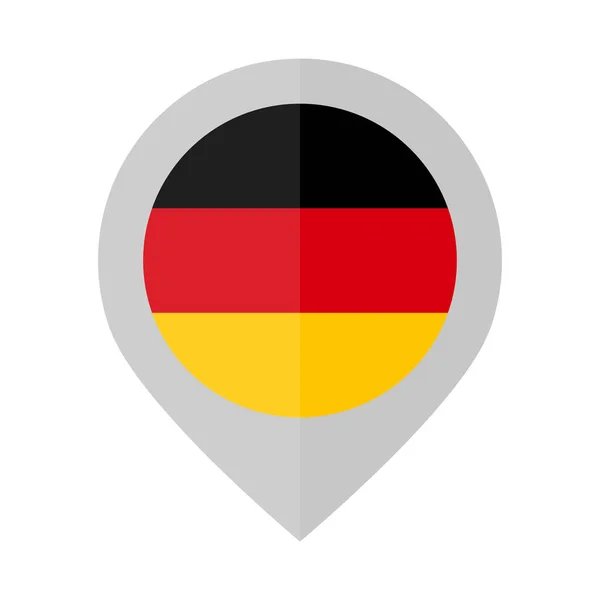 Flaches Design Deutsche Flagge Karte Pin Symbol Editierbarer Vektor — Stockvektor