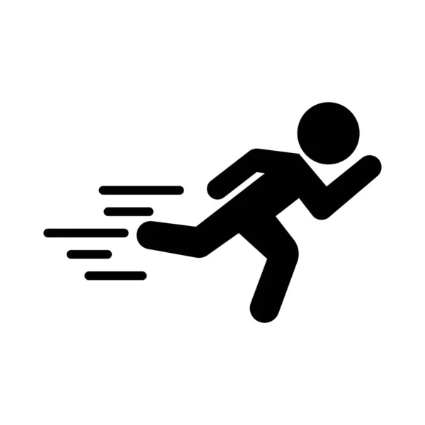 Icono Silueta Persona Corriendo Movimiento Vector Editable — Archivo Imágenes Vectoriales