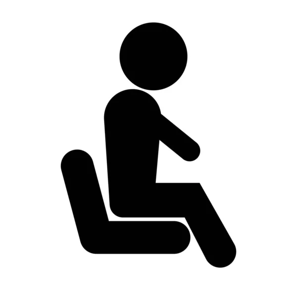 Seated Silhouette Icon Rest Editable Vector — Stock Vector