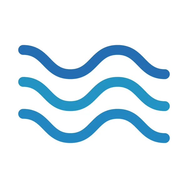 Ocean Wave Symbol Beach Symbol Editable Vector — Stock Vector