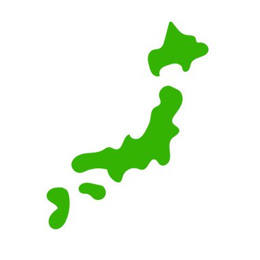 Basit Japonya haritası simgesi. Japon topoğrafyası. Düzenlenebilir vektör.