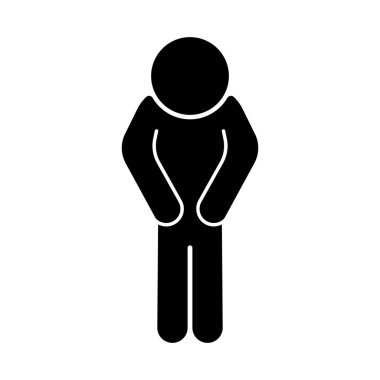 Silüet ikonu için özür dileyen kişi. Düzenlenebilir vektör.