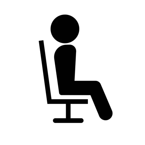 Pessoa Sentada Ícone Silhueta Cadeira Vetor Editável —  Vetores de Stock