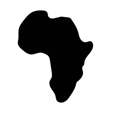 Basit Afrika kıta haritası siluet simgesi. Düzenlenebilir vektör.