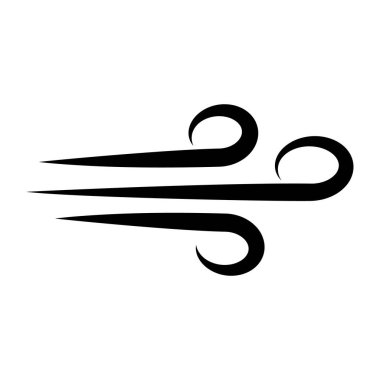 Güçlü rüzgar silueti simgesi. Fırtına. Düzenlenebilir vektör.