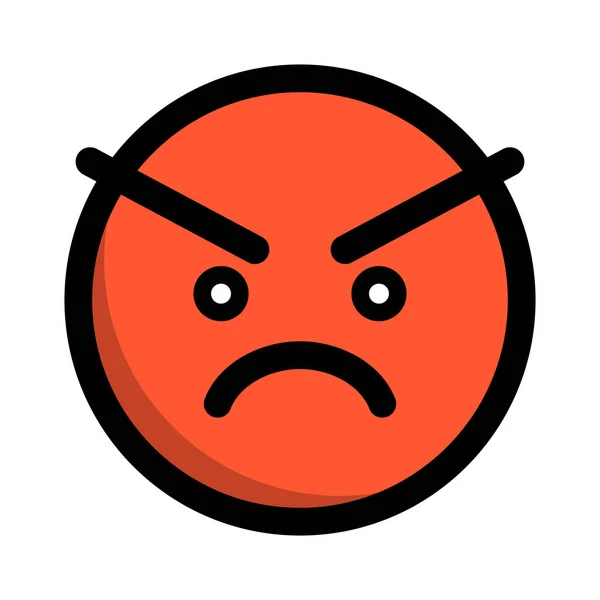 Blushing Angry Person Face Icon Editable Vector — Stock Vector