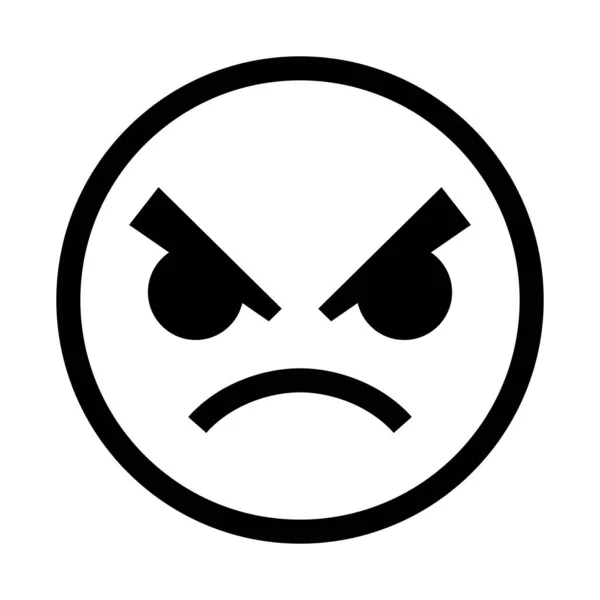Simple Angry Face Icon Editable Vector — Stock Vector