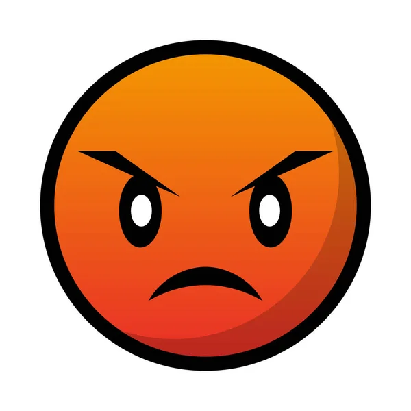 Pop angry face emoji. Editable vector.