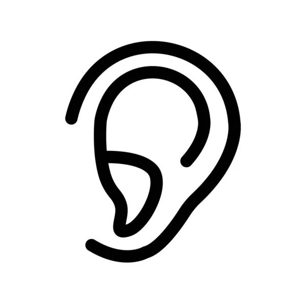 Icono Oído Simple Escucha Icono Del Oído Vector Editable — Archivo Imágenes Vectoriales