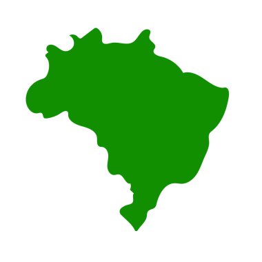 Brezilya harita simgesi. Brezilya topoğrafyası. Düzenlenebilir vektör.