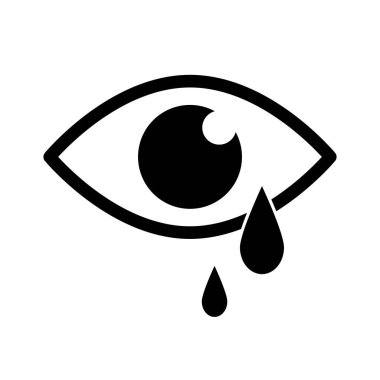 Ağlayan göz silueti ikonu. Düzenlenebilir vektör.